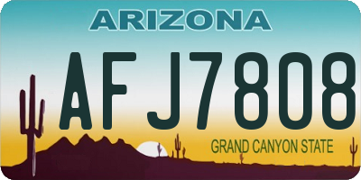 AZ license plate AFJ7808