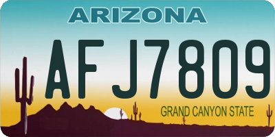 AZ license plate AFJ7809