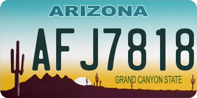 AZ license plate AFJ7818