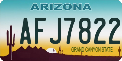 AZ license plate AFJ7822
