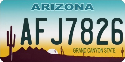 AZ license plate AFJ7826