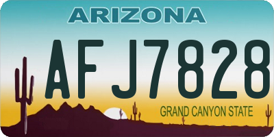 AZ license plate AFJ7828
