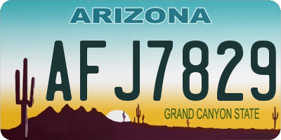 AZ license plate AFJ7829