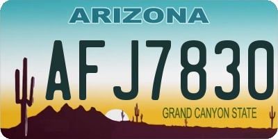 AZ license plate AFJ7830