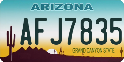 AZ license plate AFJ7835
