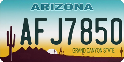 AZ license plate AFJ7850