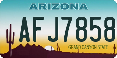 AZ license plate AFJ7858