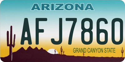 AZ license plate AFJ7860