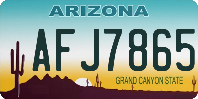AZ license plate AFJ7865