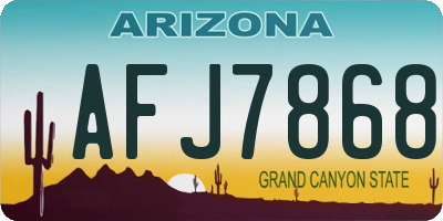 AZ license plate AFJ7868
