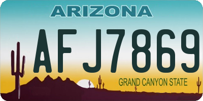 AZ license plate AFJ7869
