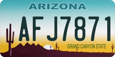 AZ license plate AFJ7871