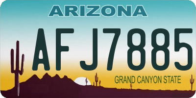 AZ license plate AFJ7885