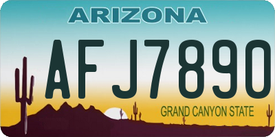 AZ license plate AFJ7890