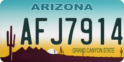 AZ license plate AFJ7914