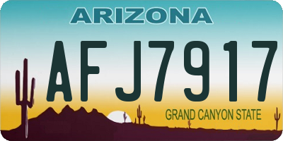 AZ license plate AFJ7917