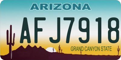 AZ license plate AFJ7918