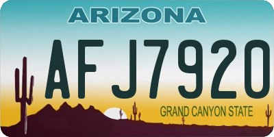 AZ license plate AFJ7920