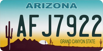 AZ license plate AFJ7922