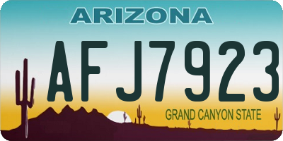 AZ license plate AFJ7923