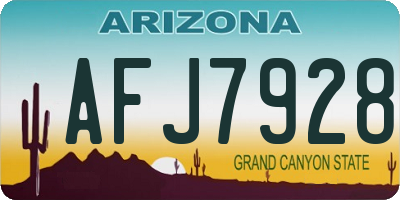 AZ license plate AFJ7928