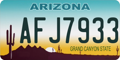 AZ license plate AFJ7933