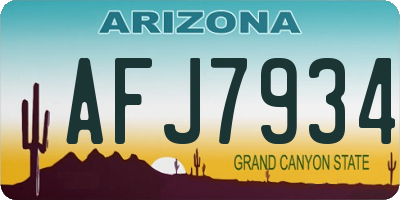 AZ license plate AFJ7934