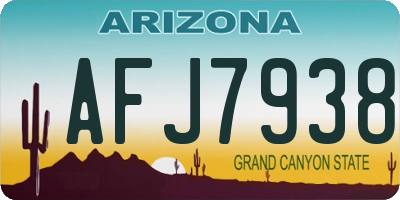 AZ license plate AFJ7938