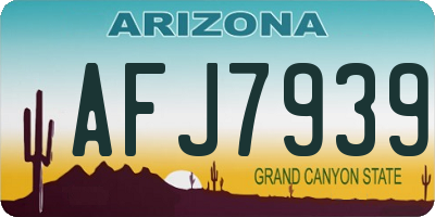 AZ license plate AFJ7939