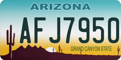 AZ license plate AFJ7950