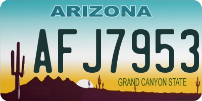 AZ license plate AFJ7953