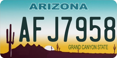 AZ license plate AFJ7958