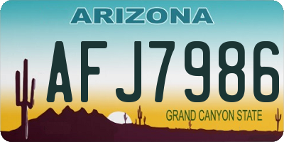 AZ license plate AFJ7986