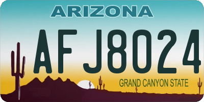 AZ license plate AFJ8024