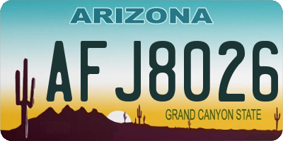 AZ license plate AFJ8026