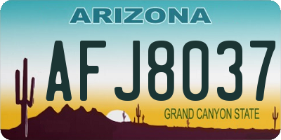 AZ license plate AFJ8037