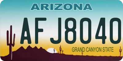 AZ license plate AFJ8040