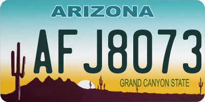 AZ license plate AFJ8073