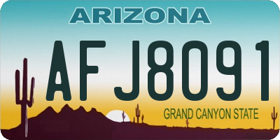 AZ license plate AFJ8091