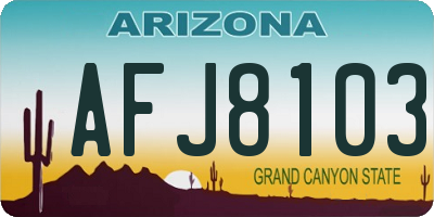 AZ license plate AFJ8103