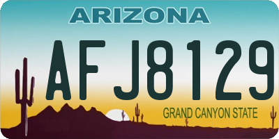 AZ license plate AFJ8129
