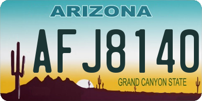 AZ license plate AFJ8140