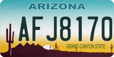 AZ license plate AFJ8170