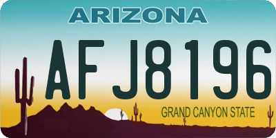 AZ license plate AFJ8196