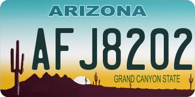 AZ license plate AFJ8202