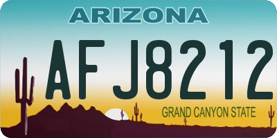 AZ license plate AFJ8212