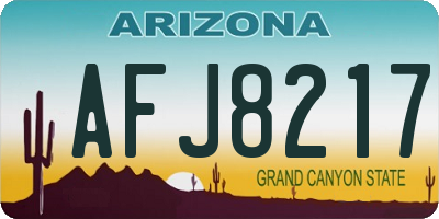 AZ license plate AFJ8217