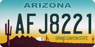AZ license plate AFJ8221