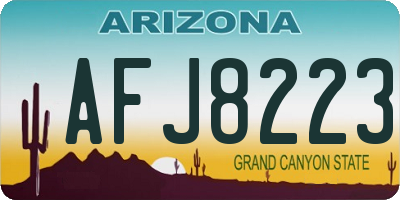 AZ license plate AFJ8223