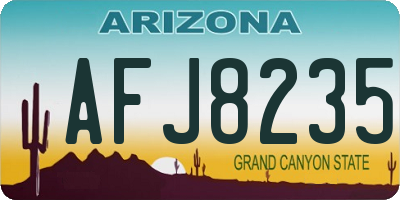 AZ license plate AFJ8235
